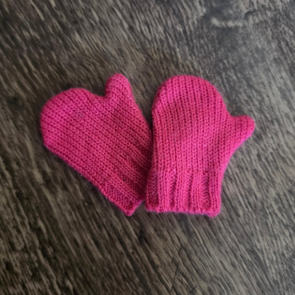 American Girl Mittens Doll Size Pink Knit Winter Doll Accessories